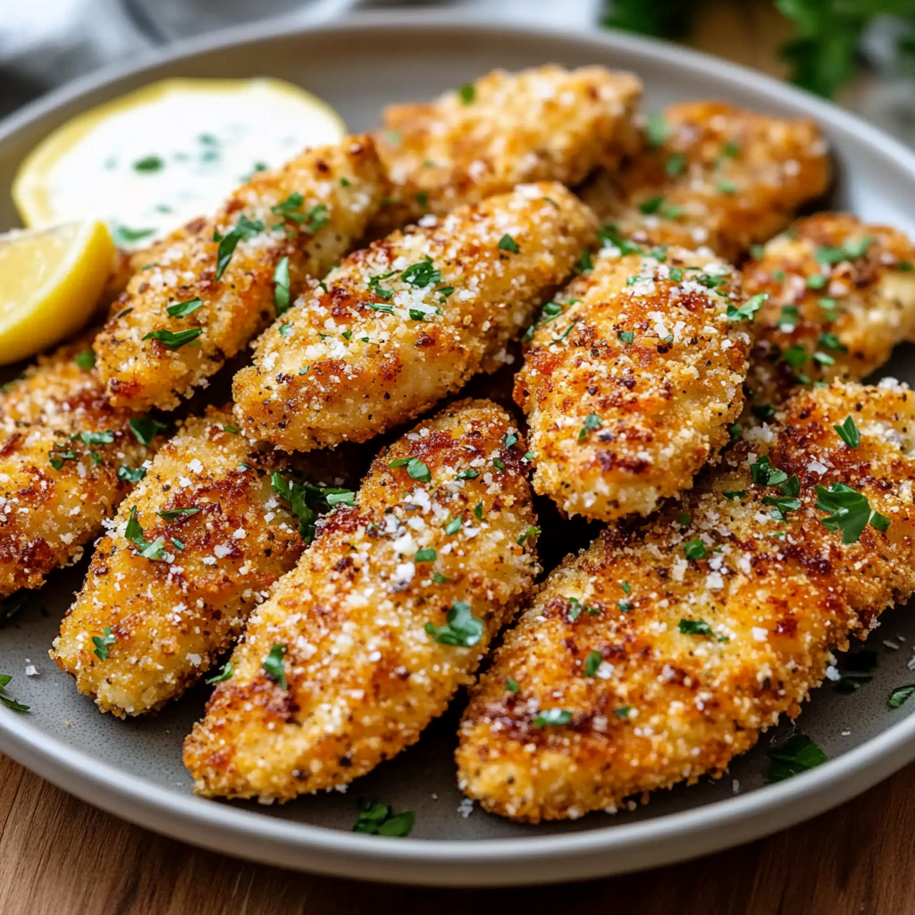 Crispy Air Fryer Garlic Parmesan Chicken Tenders